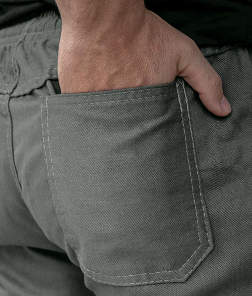 Calça De Uniforme Brim 100% Algodão - Com Faixa Refletiva - Cinza