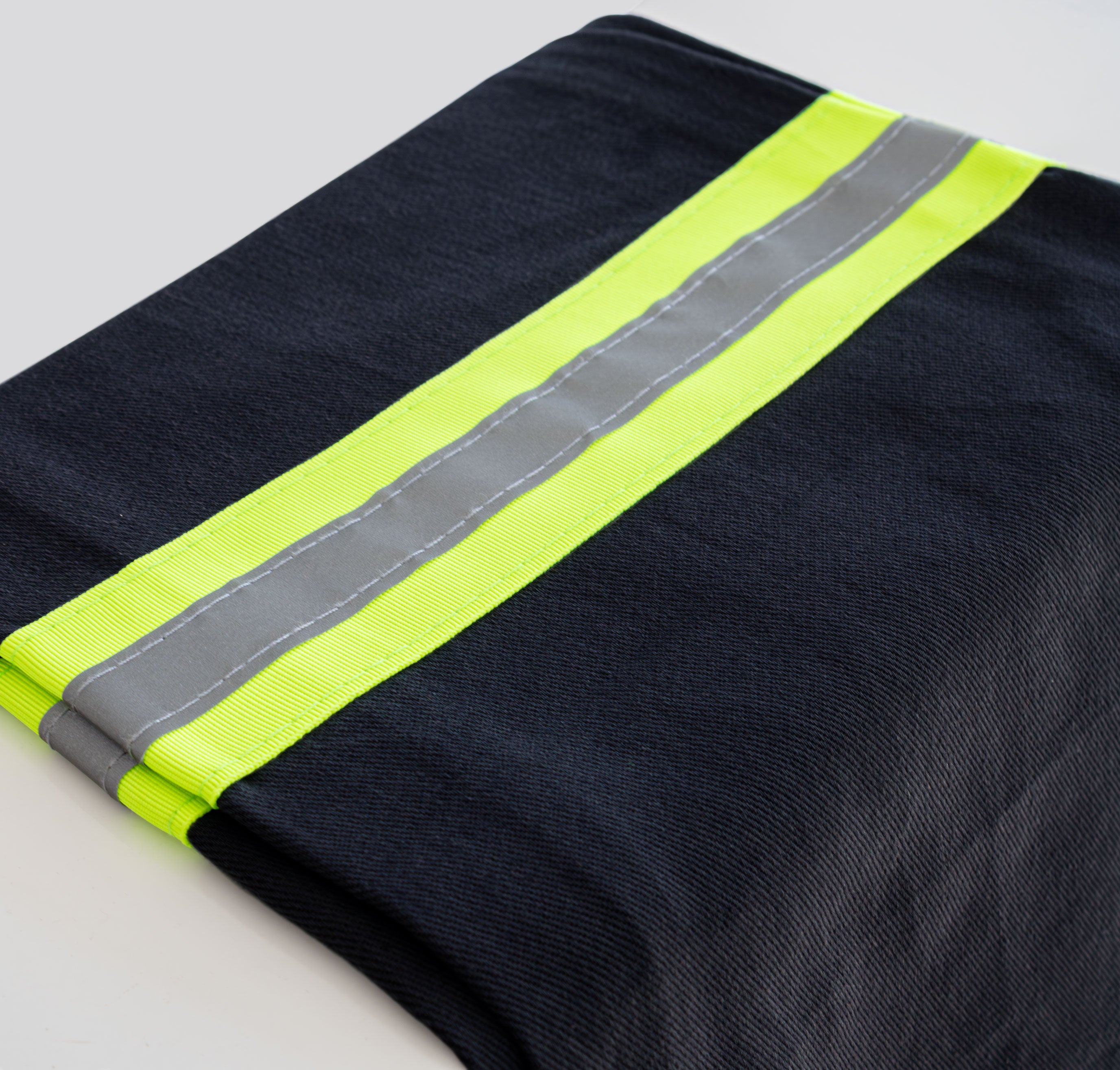 Calça De Uniforme Brim 100% Algodão - Com Faixa Refletiva - Azul Escuro